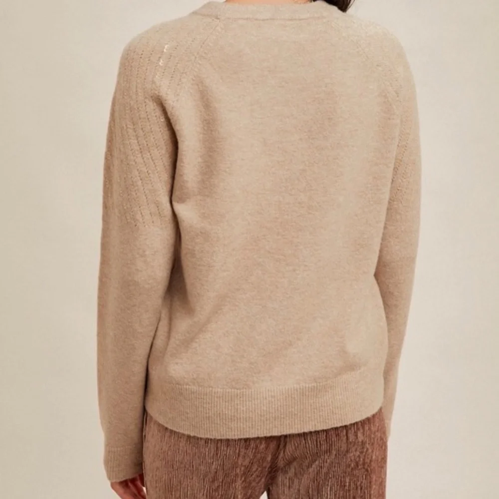 NWT Hem & Thread Neutral Sequin Sweater - Picture 2 of 2